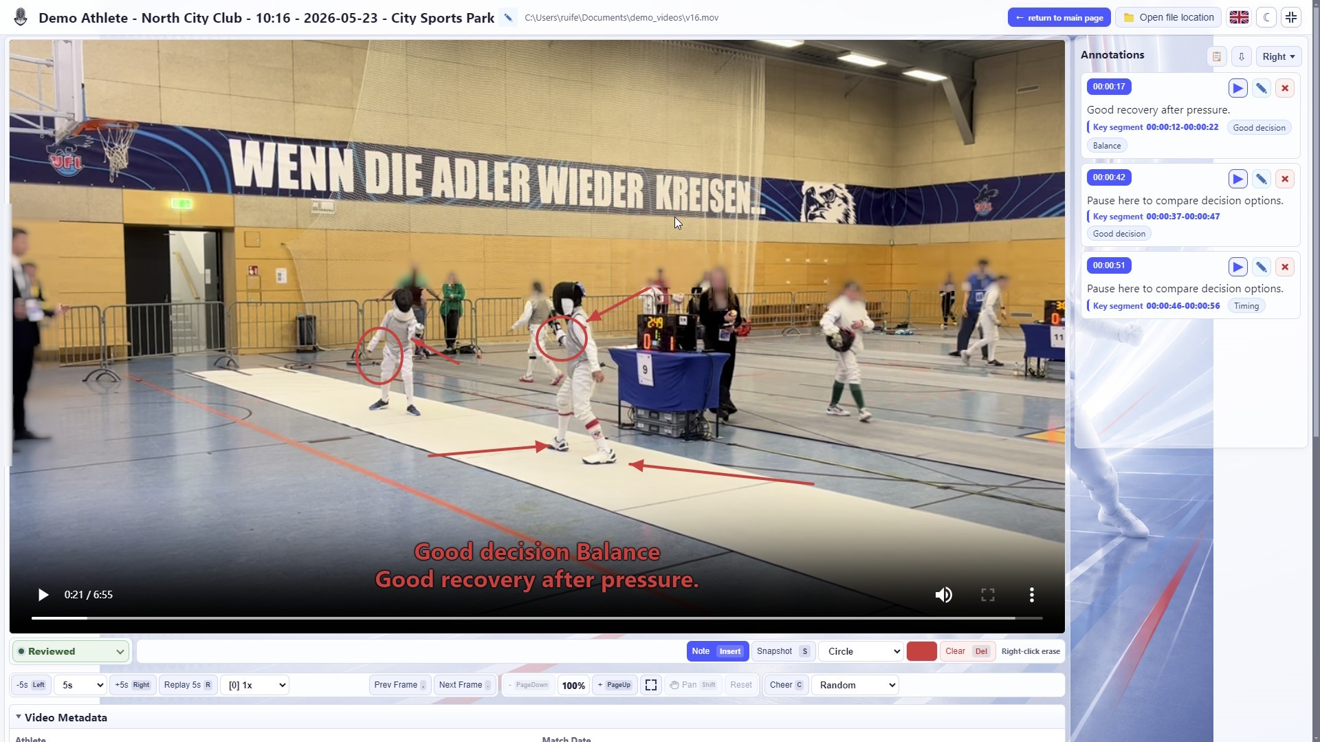 Videoanalyse mit Zeichenebene